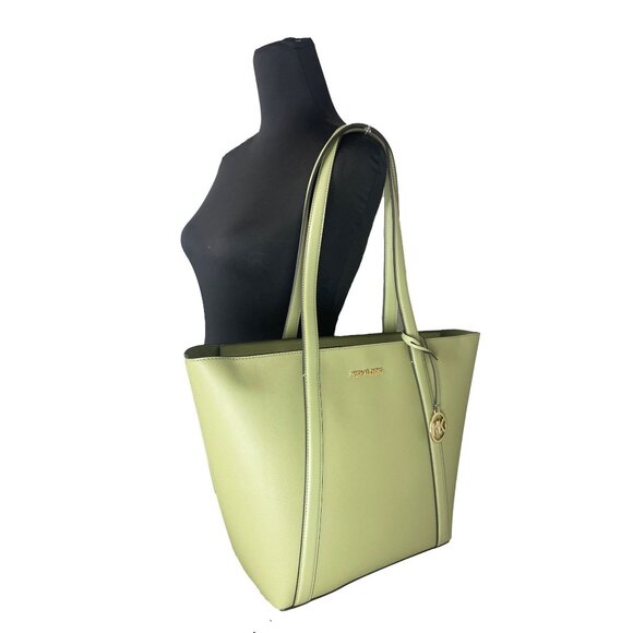 NEW Michael Kors Pratt Bag Large Light Sage Shoulder Zip Tote Handbag Purse NWT - Picture 2 of 6